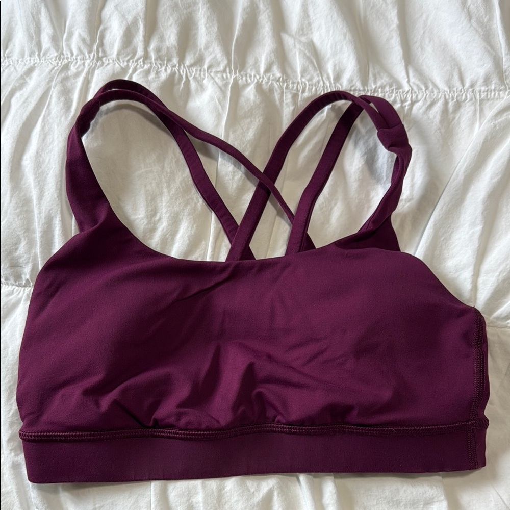 Women's Strappy Purple Sports Bra